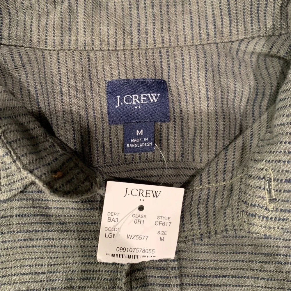J. Crew Button-Down Shirt Striped Long‎ Sleeve Casual Top Medium New With Tags
